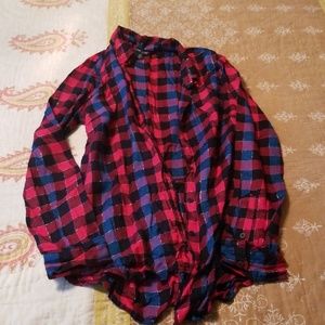 Split back button down cotton flannel